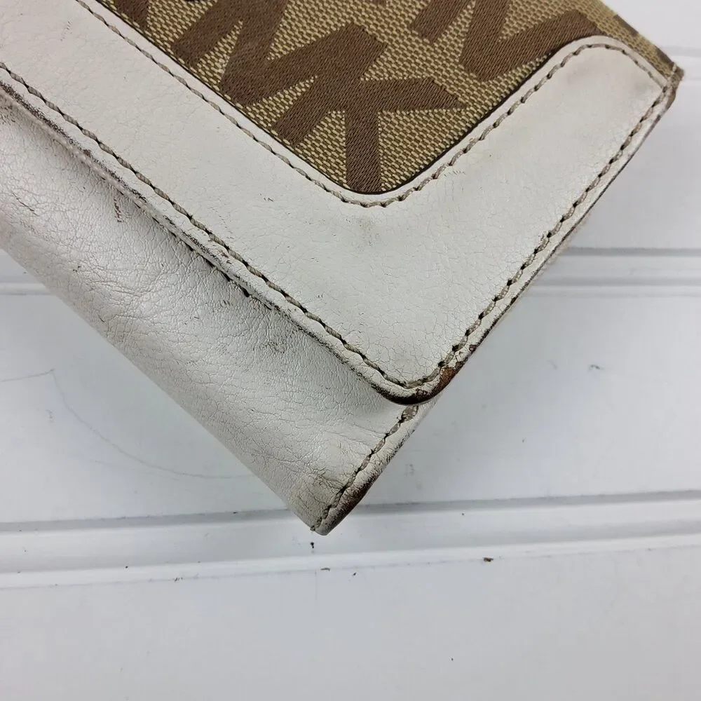 Michael Kors MK Signature Leather Trim Full Size Wallet